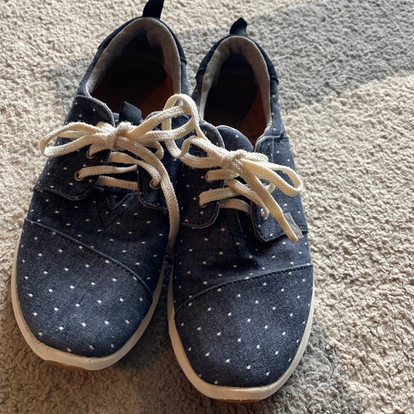 Toms Del Rey Blue White Polka Dot 6.5 - Picture 3 of 6